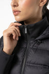 Women's Winter Active Hybrid Hooded Black Puffer Jacket