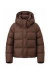 Women’s Winter Warm Hooded Puffer Jacket with Relaxed Cropped Fit