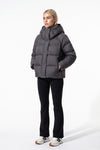 Women’s Winter Warm Hooded Puffer Jacket with Relaxed Cropped Fit