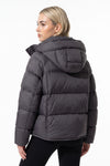 Women’s Winter Warm Hooded Puffer Jacket with Relaxed Cropped Fit