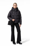 Women’s Winter Warm Hooded Puffer Jacket with Relaxed Cropped Fit