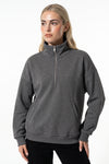 Women’s Winter Comfortable Quarter Zip Jumper with Oversized Fit