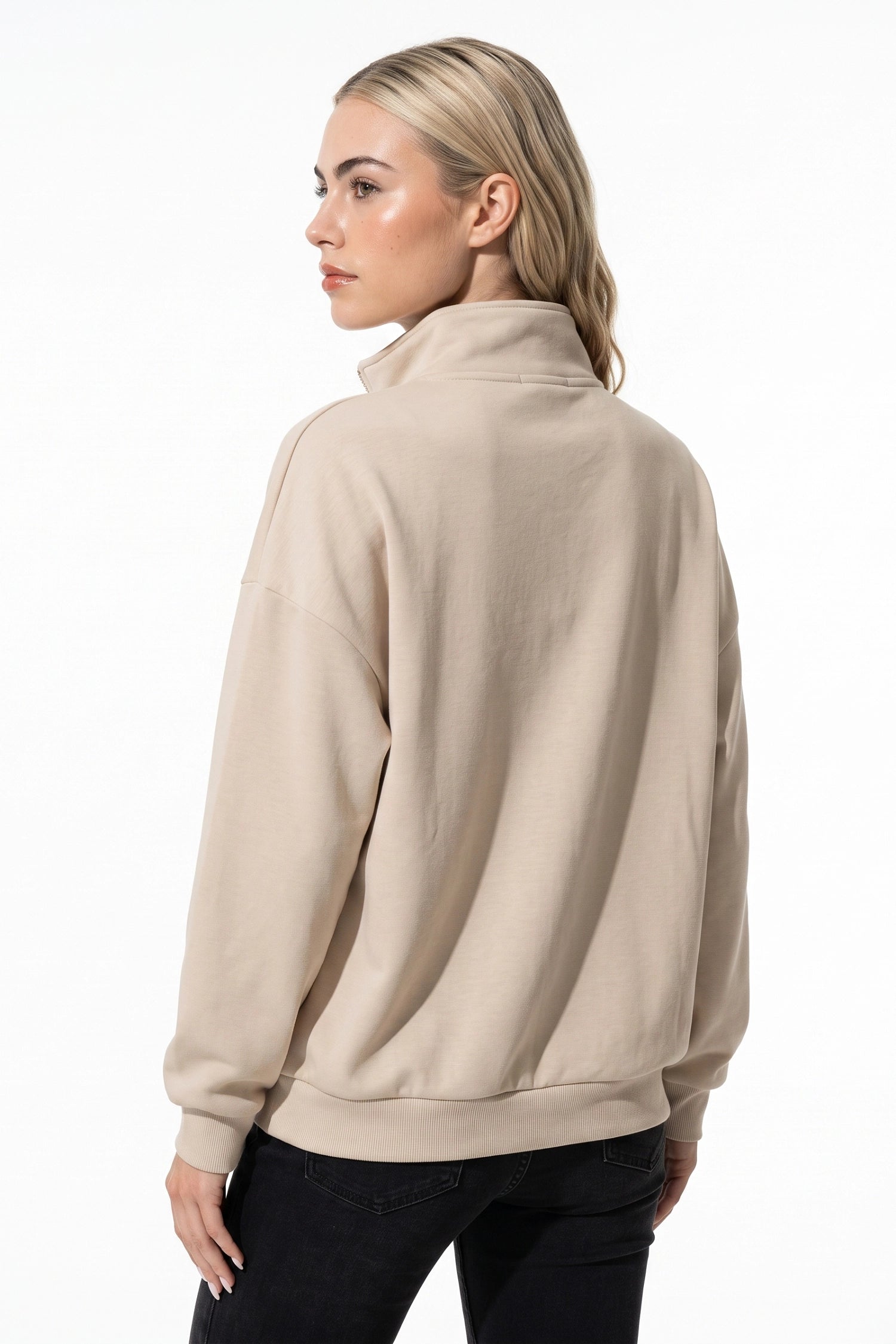Women’s Winter Comfortable Quarter Zip Jumper with Oversized Fit