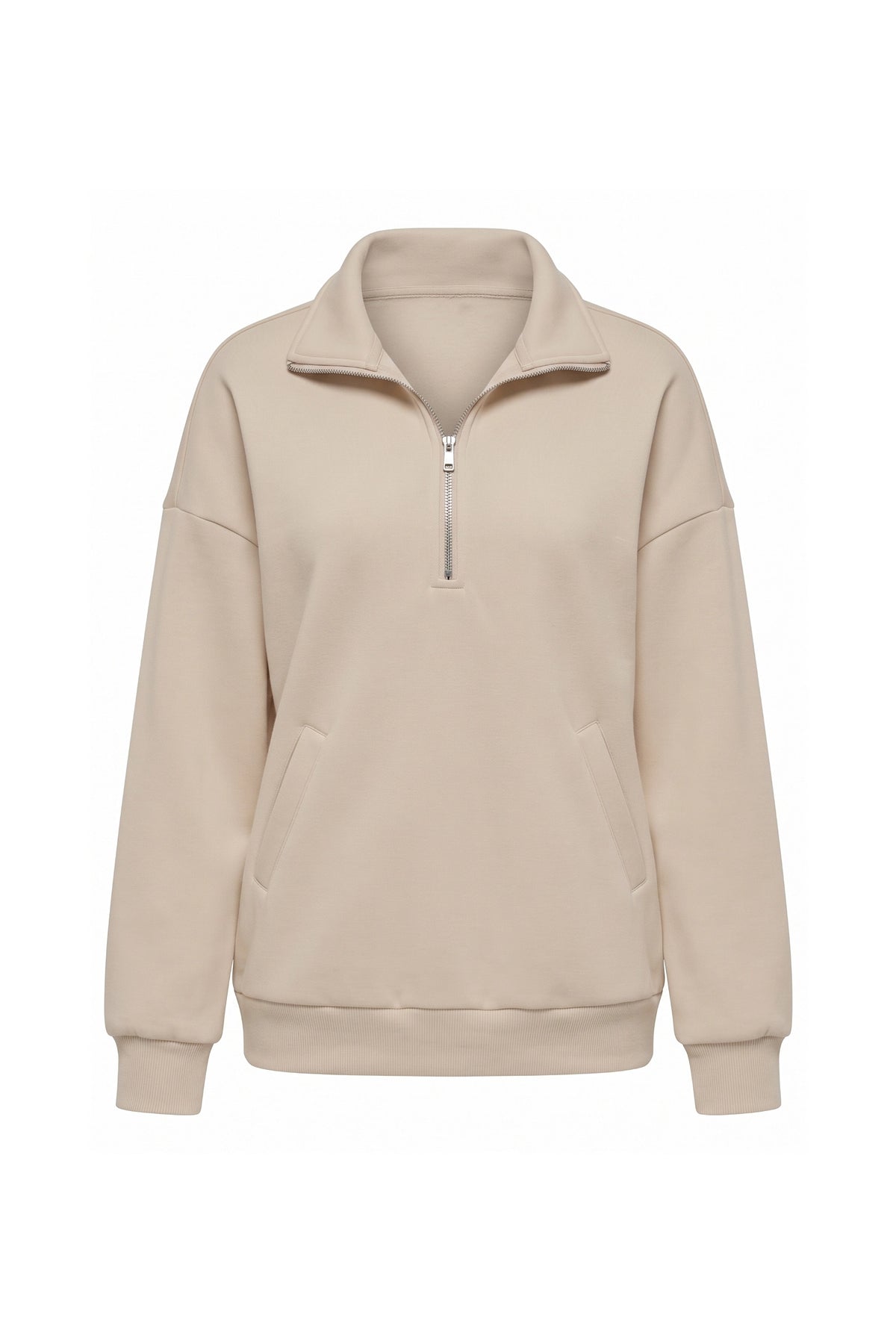 Women’s Winter Comfortable Quarter Zip Jumper with Oversized Fit