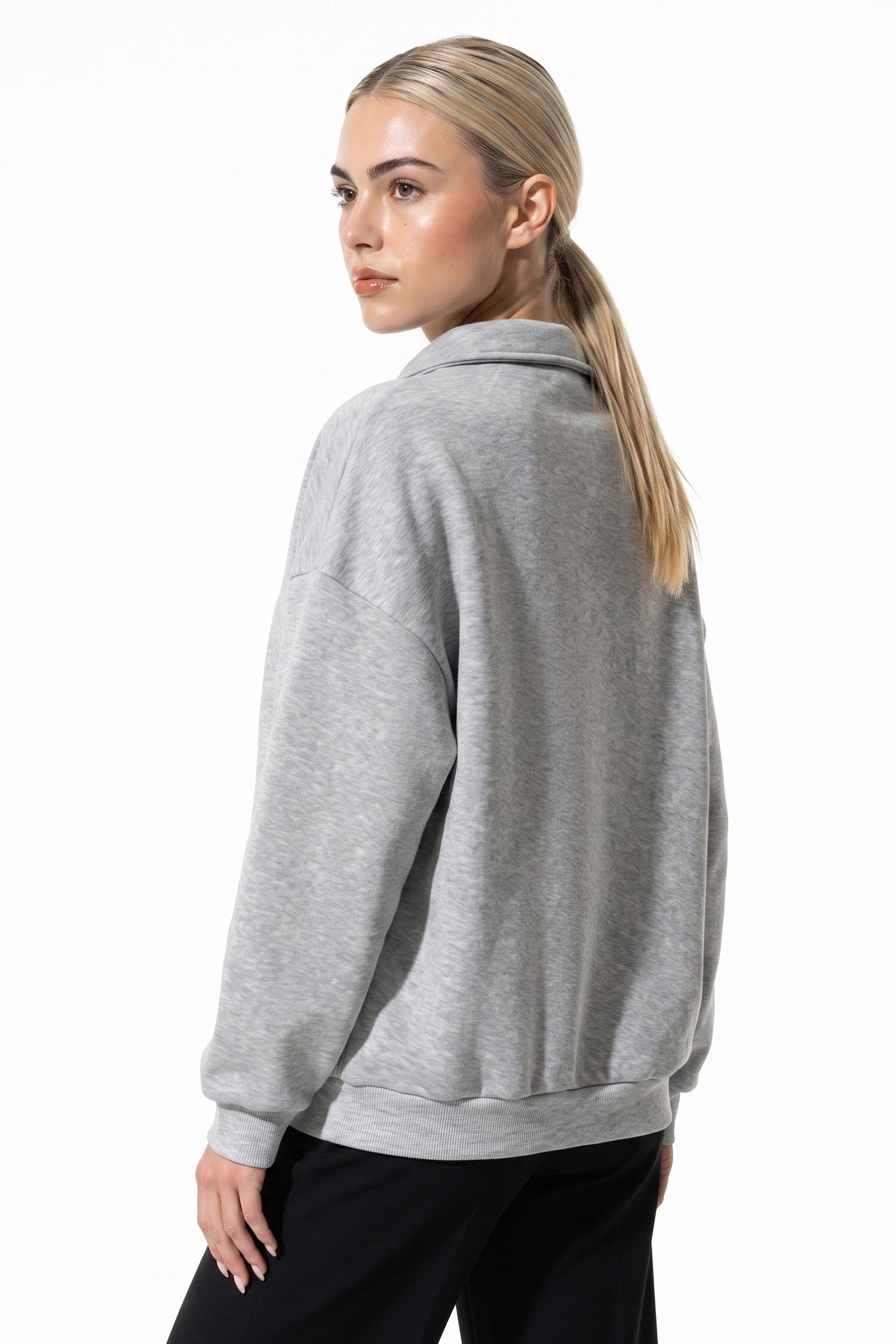 Women’s Winter Comfortable Quarter Zip Jumper with Oversized Fit