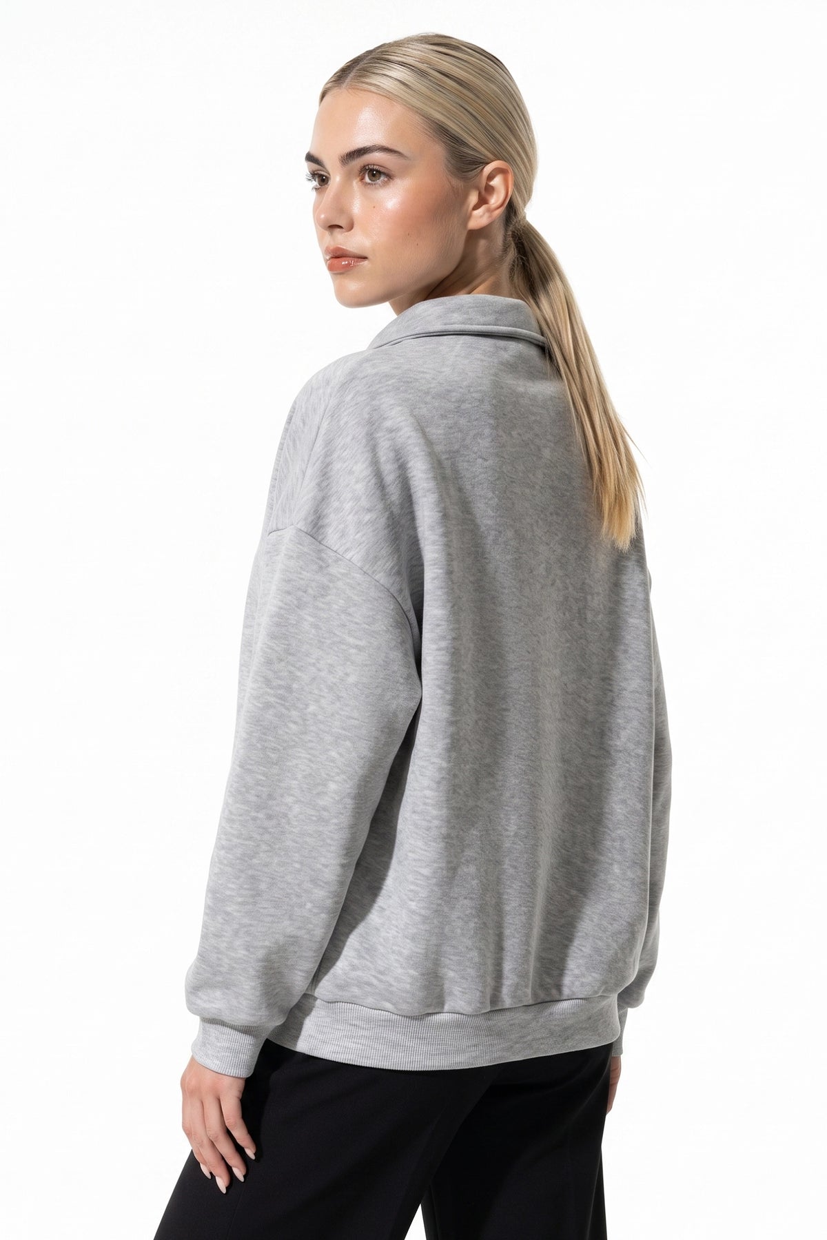 Women’s Winter Comfortable Quarter Zip Jumper with Oversized Fit