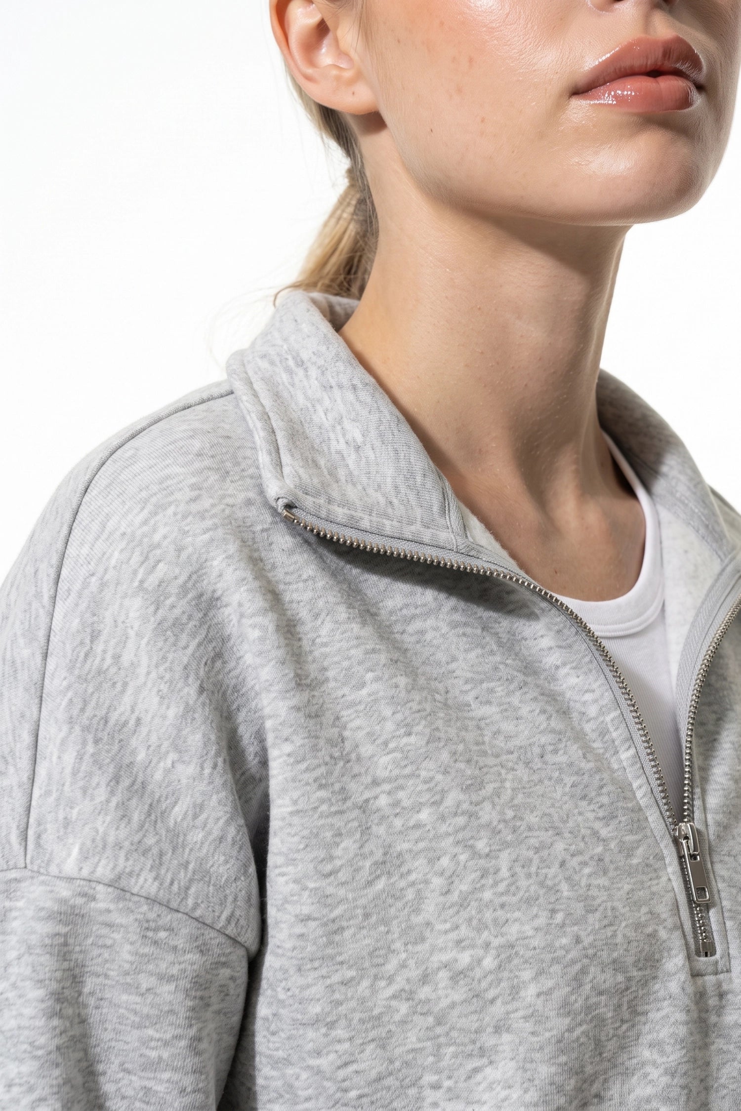 Women’s Winter Comfortable Quarter Zip Jumper with Oversized Fit