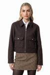 Women's Winter Versatile Cropped Jacket with Zip Up