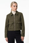Women's Winter Versatile Cropped Jacket with Zip Up