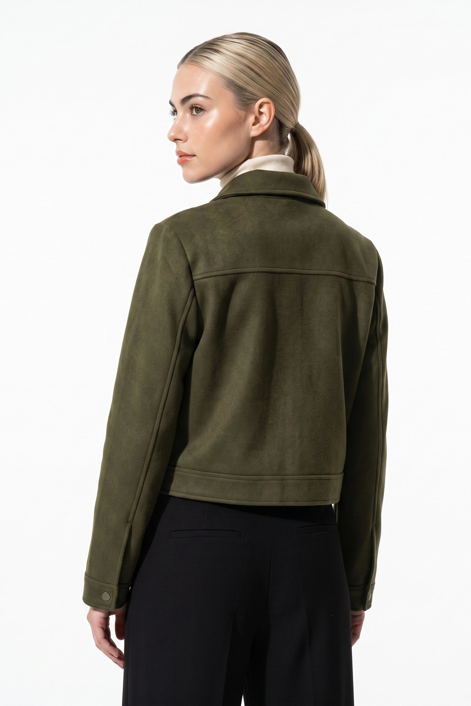 Women's Winter Versatile Cropped Jacket with Zip Up