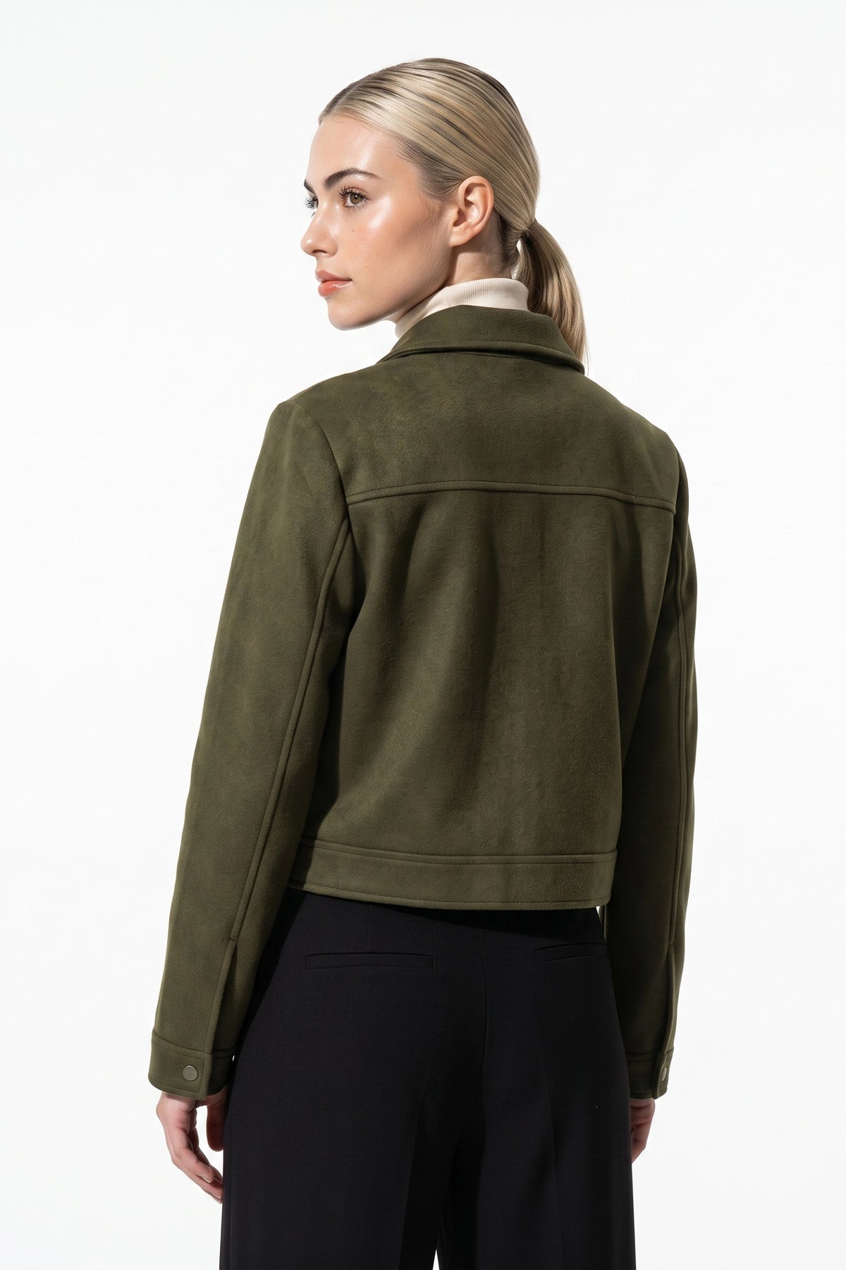 Women's Winter Versatile Cropped Jacket with Zip Up