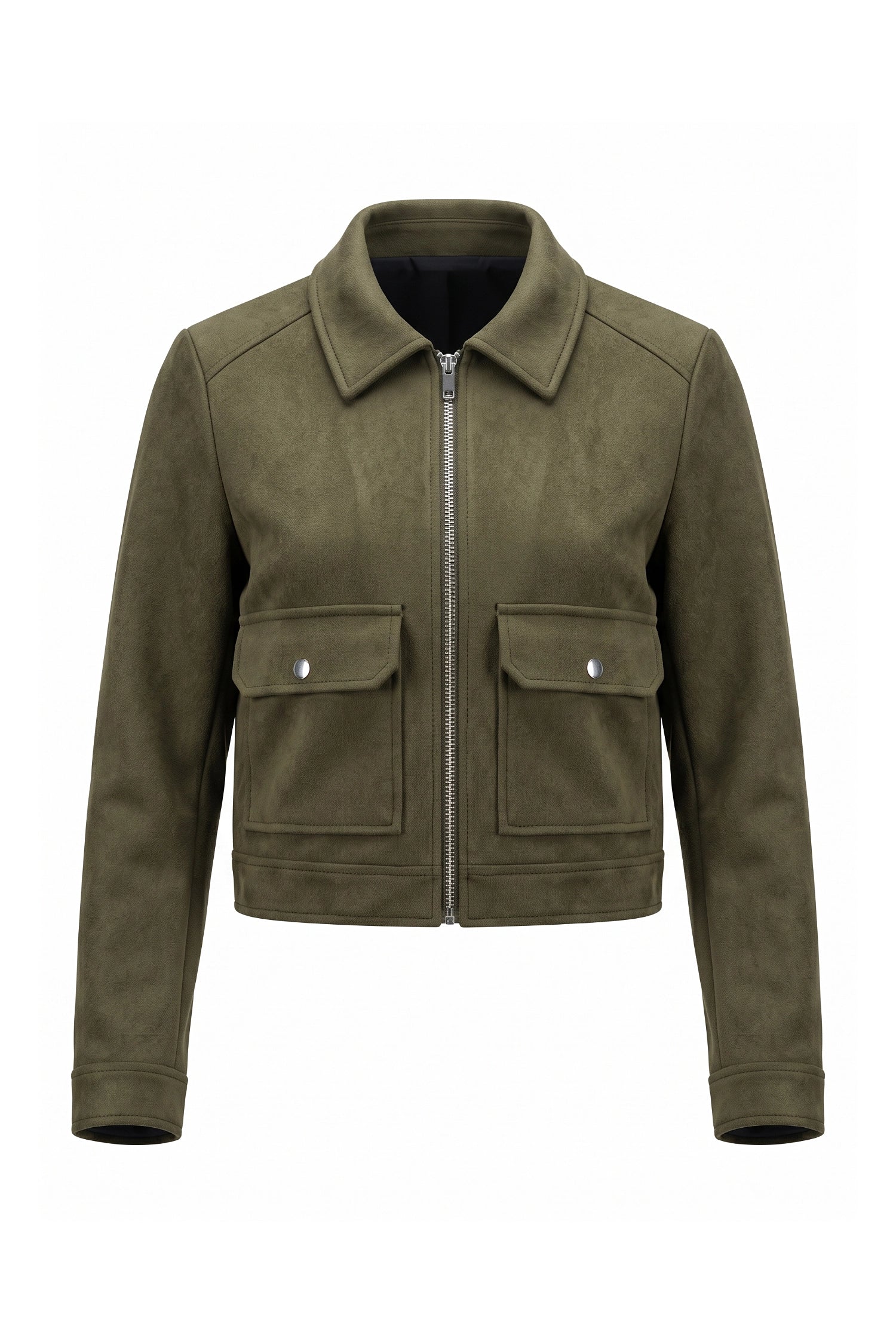 Women's Winter Versatile Cropped Jacket with Zip Up
