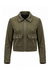 Women's Winter Versatile Cropped Jacket with Zip Up