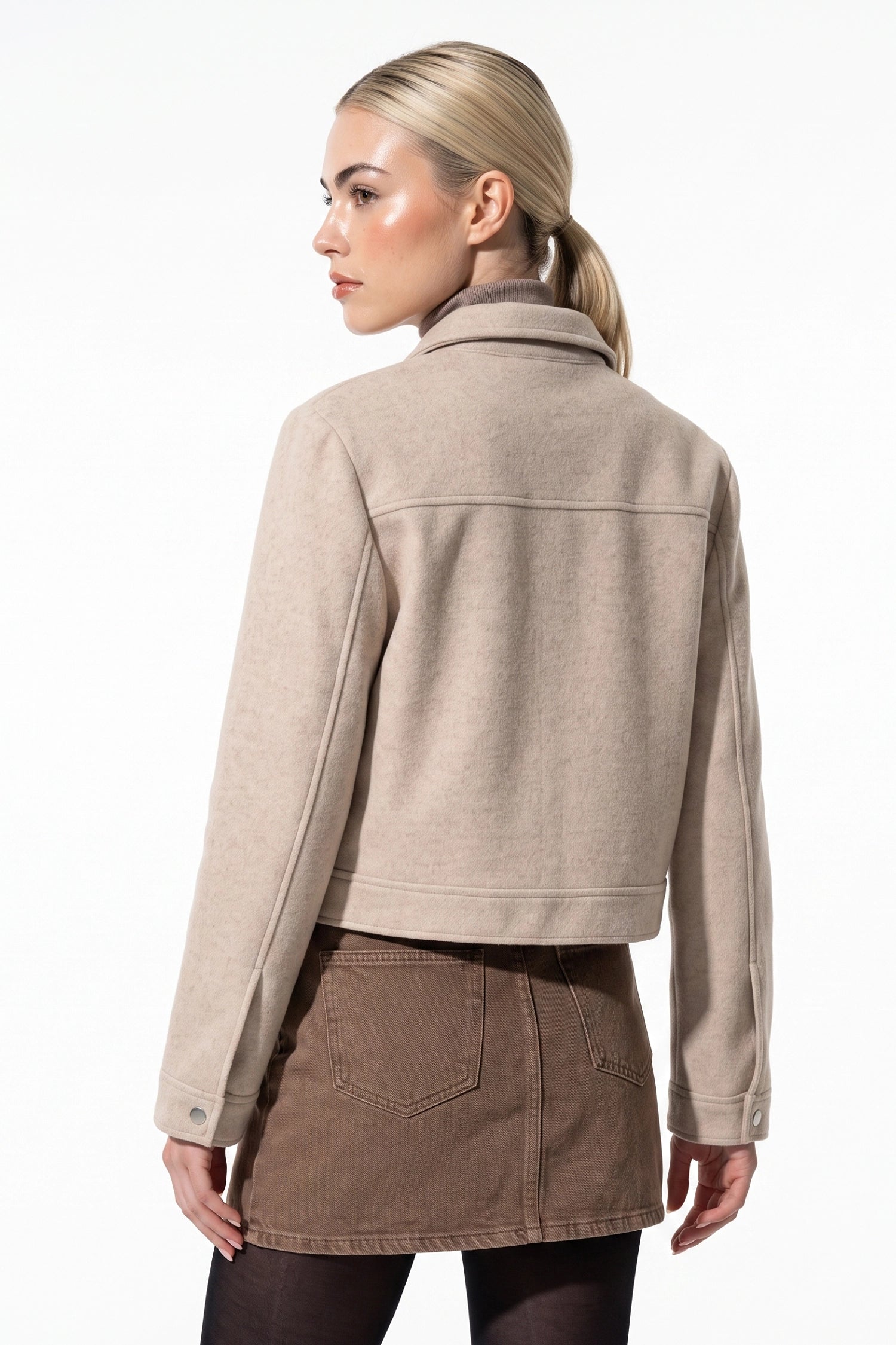 Women's Winter Versatile Cropped Jacket with Zip Up