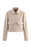 Women's Winter Versatile Cropped Jacket with Zip Up