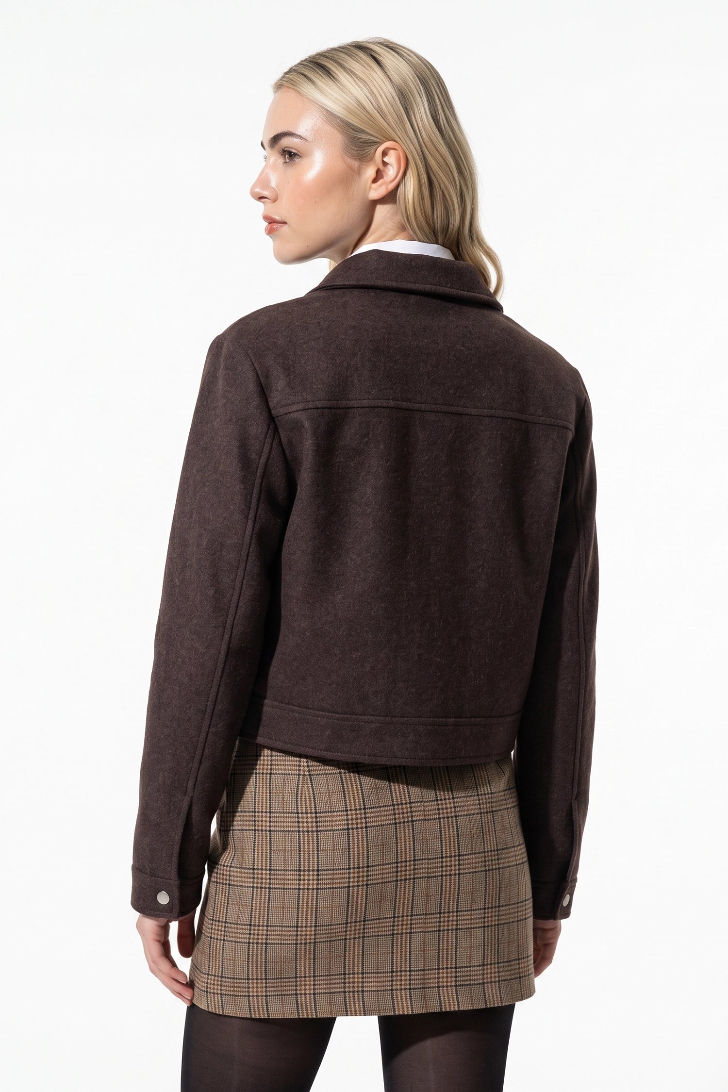 Women's Winter Versatile Cropped Jacket with Zip Up