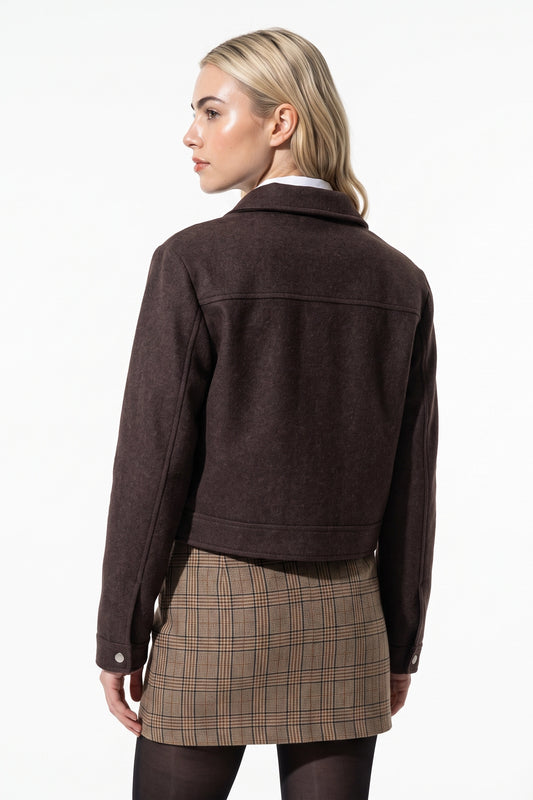 Women's Winter Versatile Cropped Jacket with Zip Up