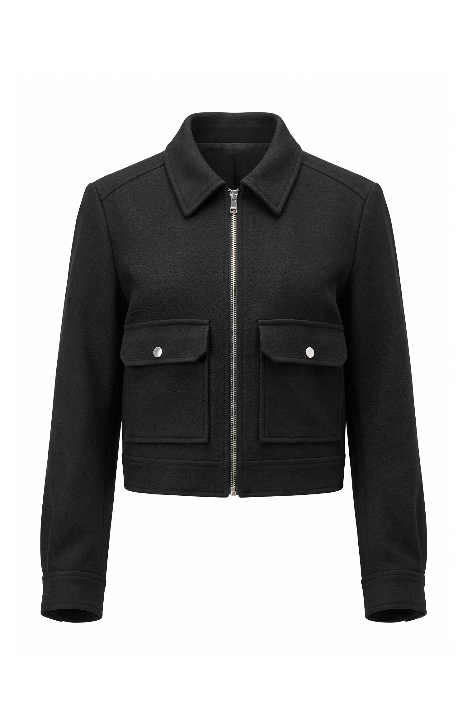 Women's Winter Versatile Cropped Jacket with Zip Up