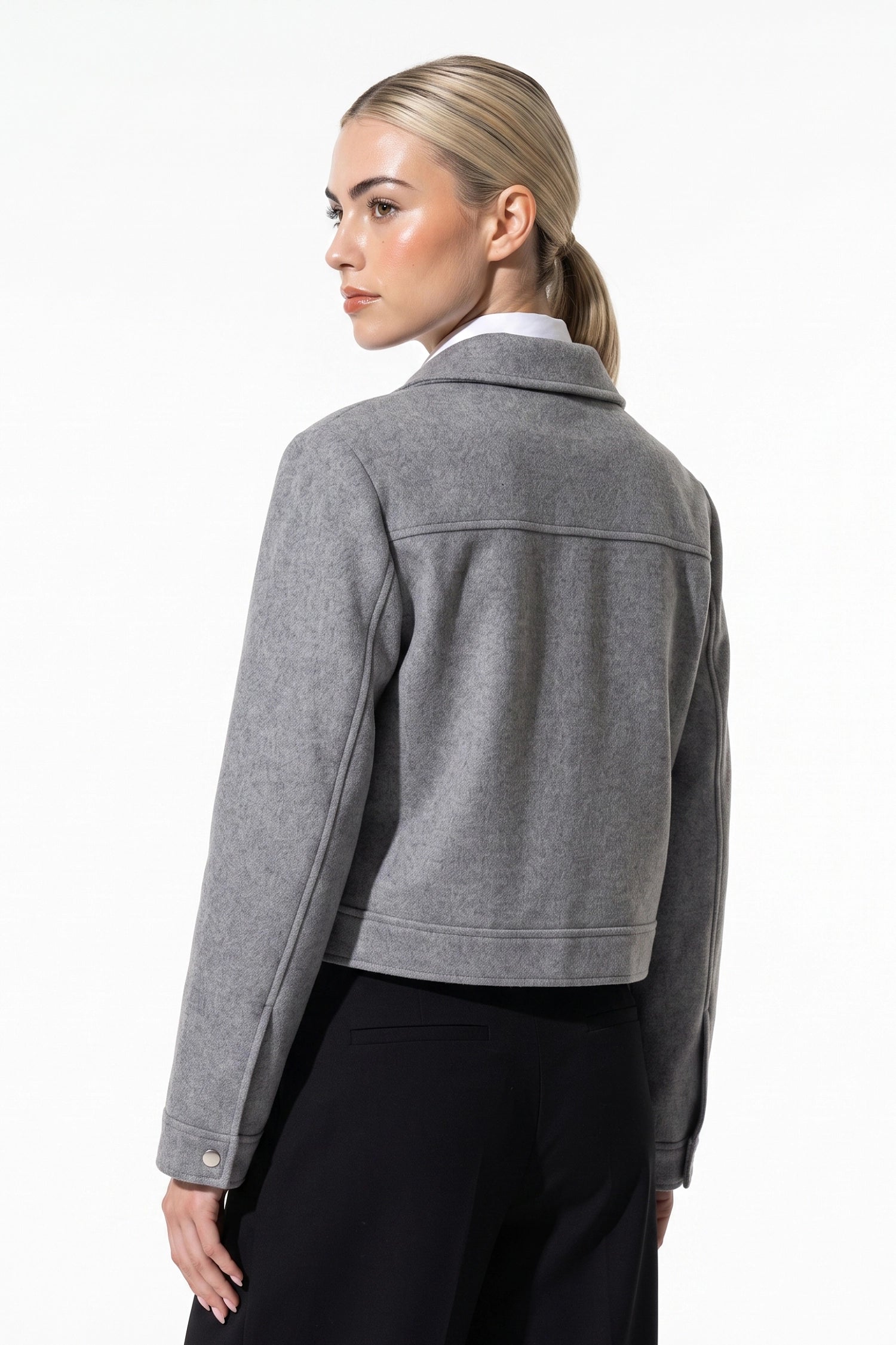 Women's Winter Versatile Cropped Jacket with Zip Up